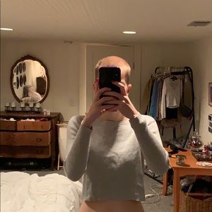 Gray sweater cropped